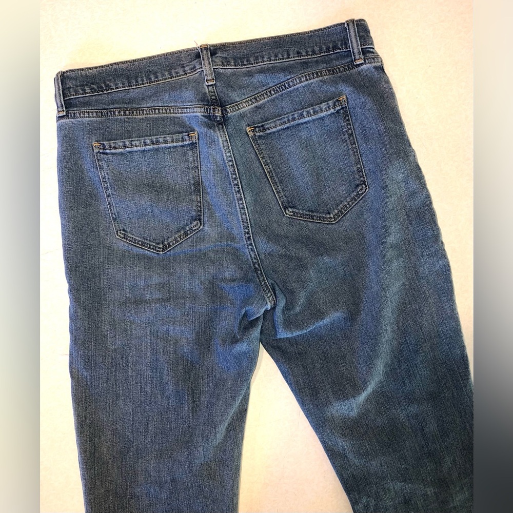 Old Navy Women's Distressed Boyfriend Mid Rise Denim Blue Jeans - 10 Tall - Picture 6 of 11